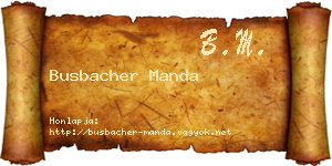 Busbacher Manda névjegykártya
